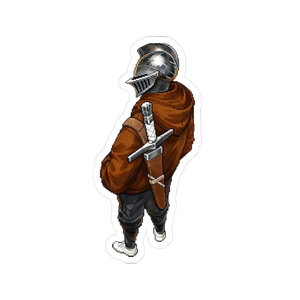 Curfew Hoodie Sticker — Urban Medieval Sword Sticker for Laptops & Gear